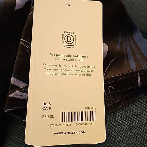 ATHLETA Exhilarate Velvet Crop A-C, Size Small,  NWT - Picture 5 of 10